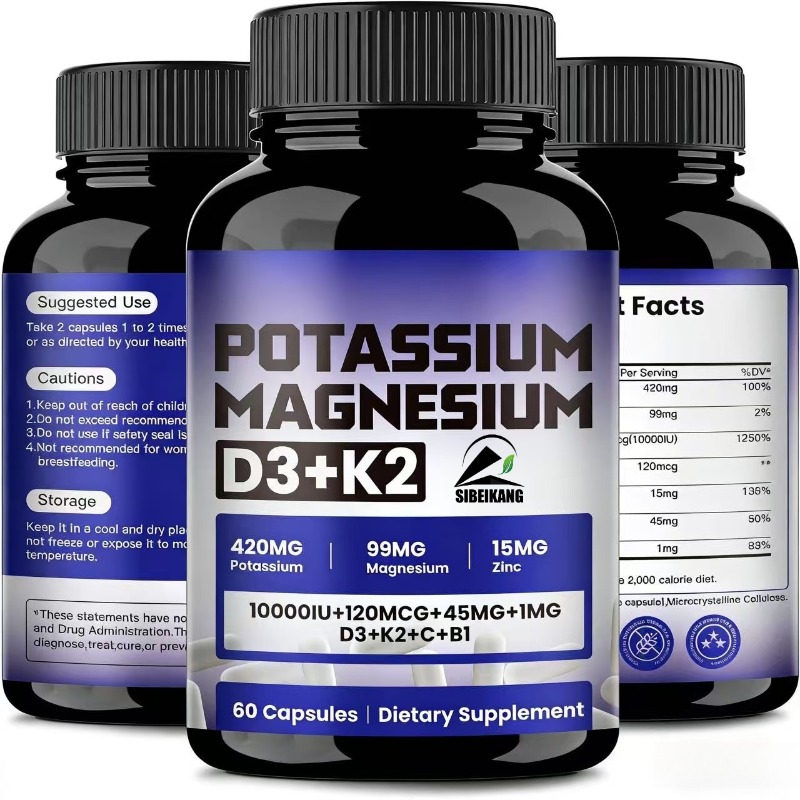 Vitamin D3 K2 Drop - Potassium magnesium zinc capsules contain vitamin