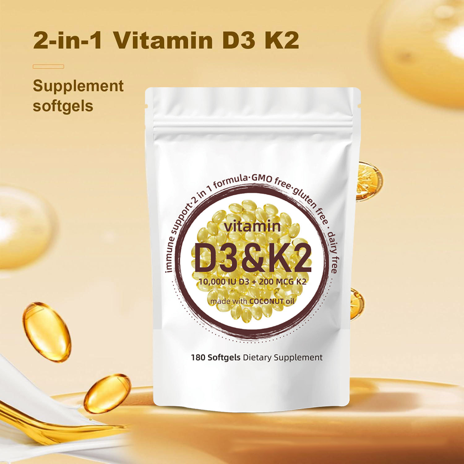 Vitamin D3 K2 Drop - Vitamin D3 K2 Softgels - Vitamin