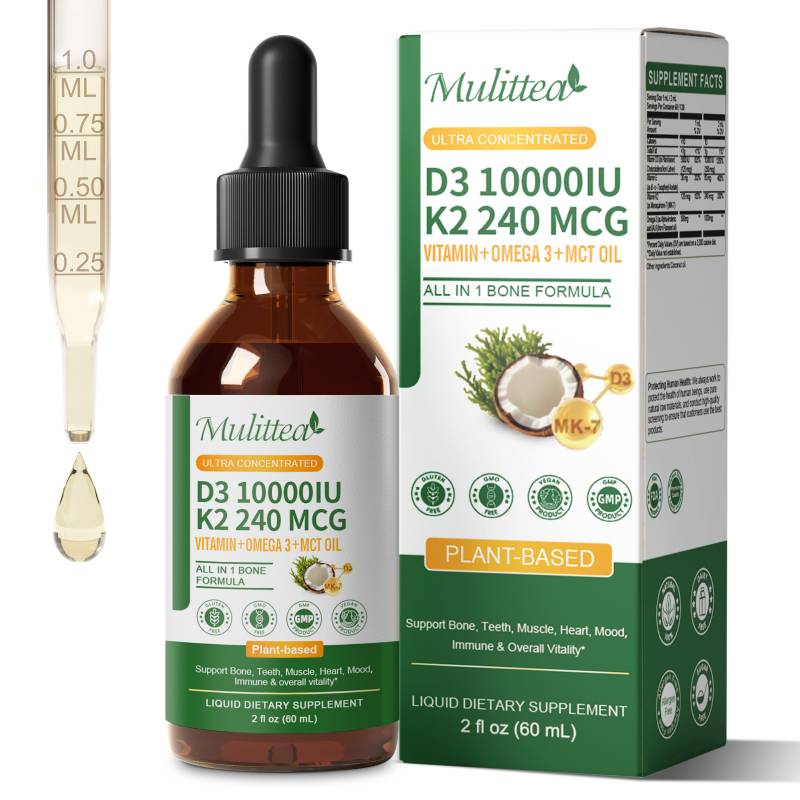 Vitamin D3 K2 Drop - Mulittea Vitamin K2+D3 60ml Drops with