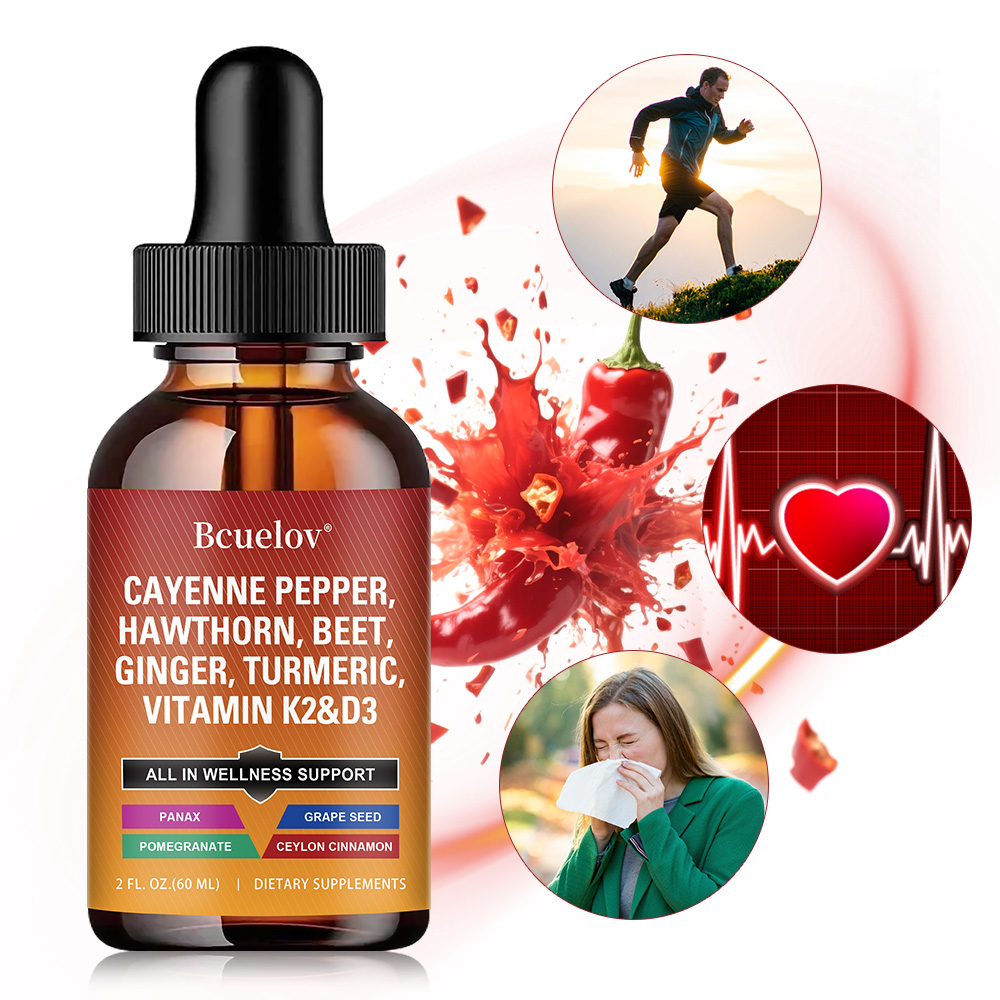 Vitamin D3 K2 Drop - Cayenne Pepper Drops Supplement Liquid, Blend