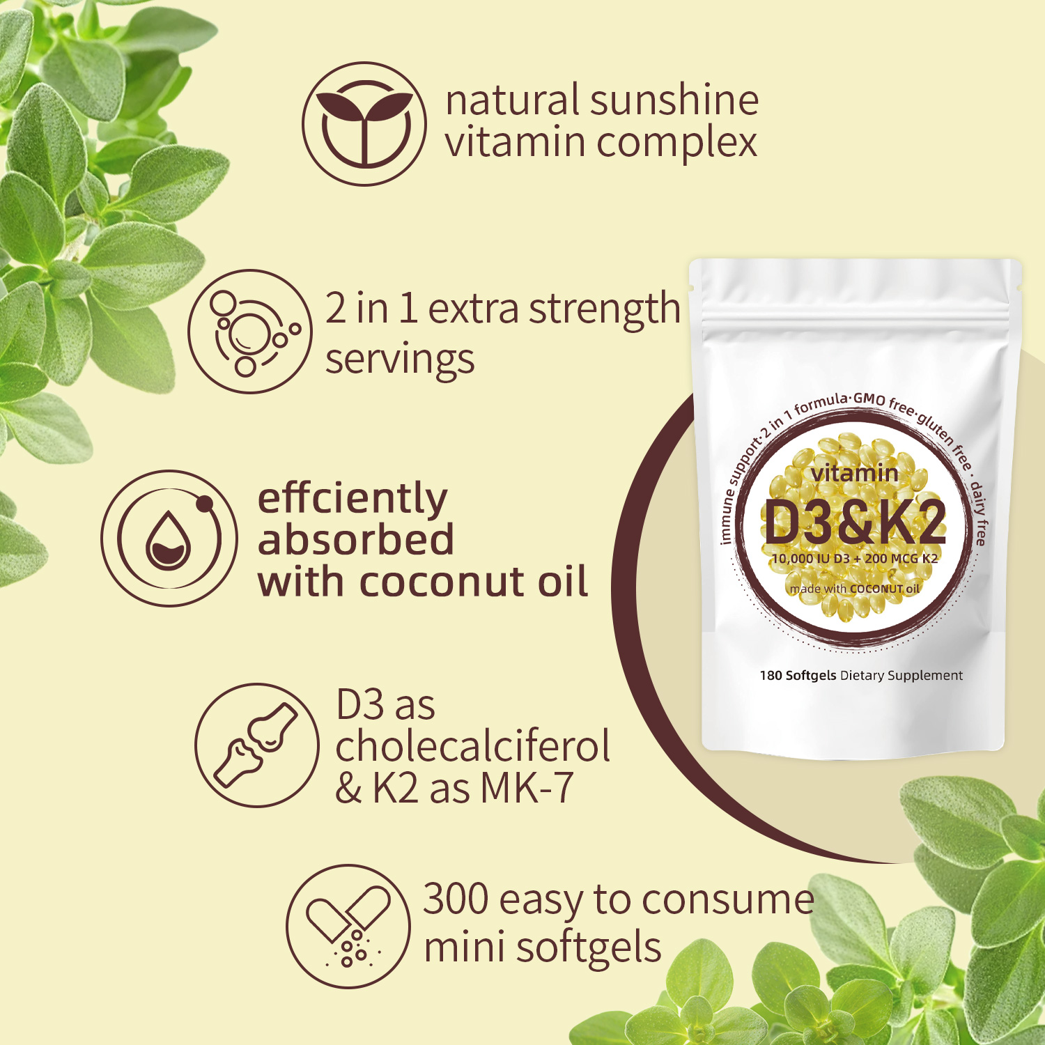 Vitamin D3 K2 Softgels - Vitam - đánh giá và giá Vitamin D3 K2 Drop