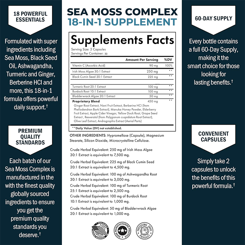 Seaweed black seed oil, ginger - đánh giá và giá Apple Cider Vinegar Pill