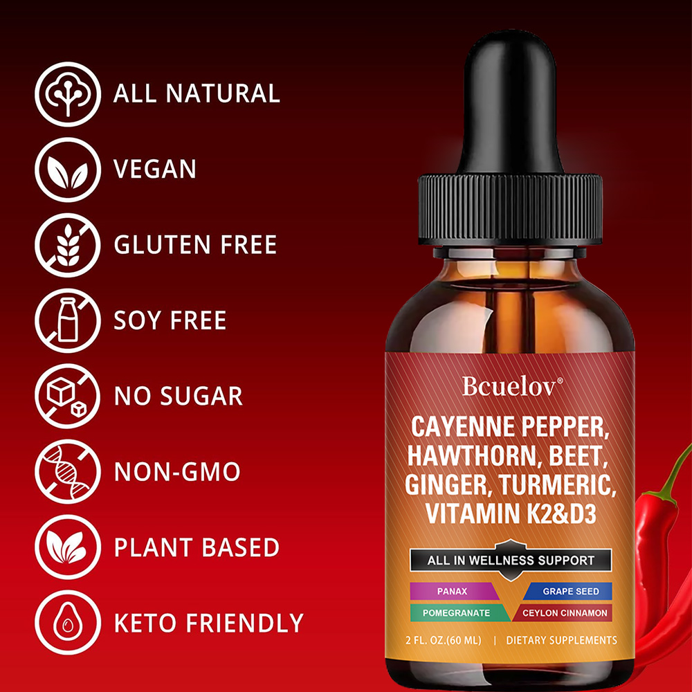 Cayenne Pepper Liquid Drops +  - đánh giá và giá Vitamin D3 K2 Drop