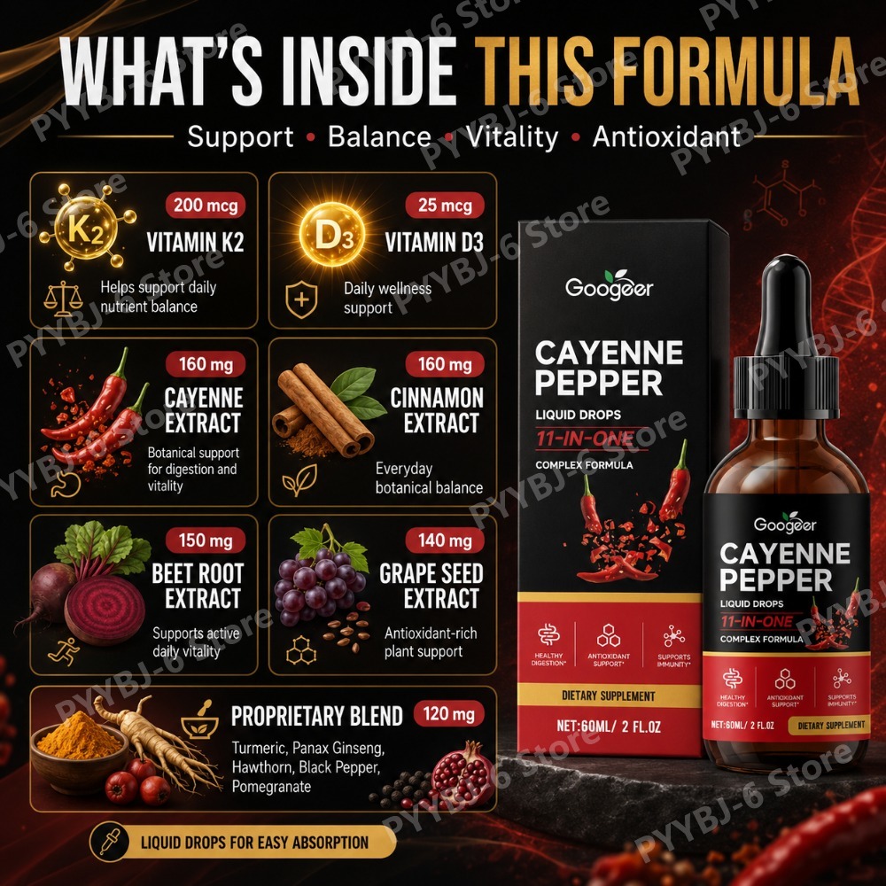 Googeer Cayenne Pepper Liquid  - đánh giá và giá Vitamin D3 K2 Drop